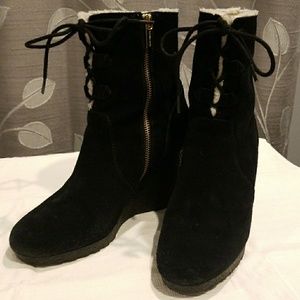 MICHAEL Michael Kors Black Wedge Boots